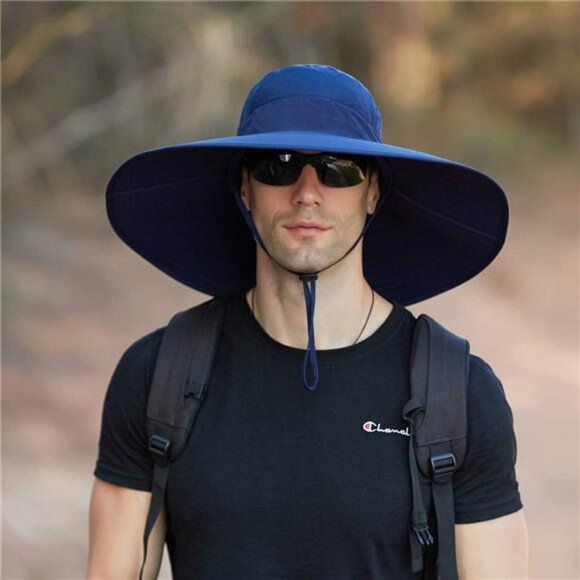 Super Wide Brim Bucket Hat UPF50+ Waterproof Sun Hat for Fishing Hiking - Picture 2 of 7
